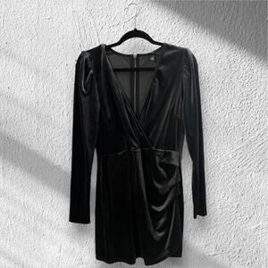 Women's Wild Fable Hematite Velvet Long Sleeve Ruched Bodycon Dress Size M